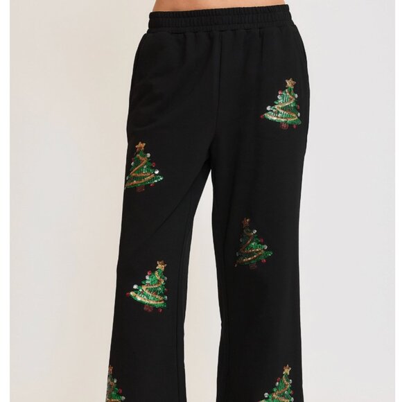 232.Womens Christmas Tree Sequined Pants - Picture 2 of 4
